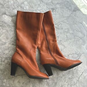 Tan leather Iverness knee high boots 7.5